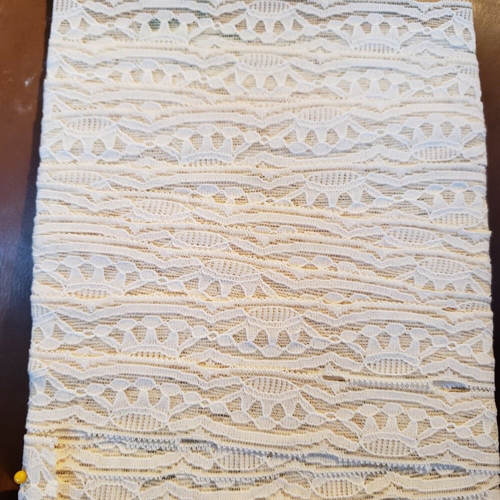 Lingerie Lace Trim - 1" Ivory White/Ivory - Stretch